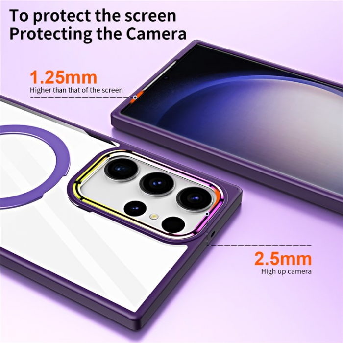 A-One Brand - Galaxy S23 Ultra Mobilskal Magsafe Kickstand Magnetic - Marinbl