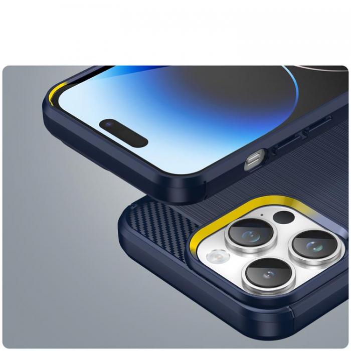 A-One Brand - iPhone 15 Pro Mobilskal Carbon Flexible - Bl