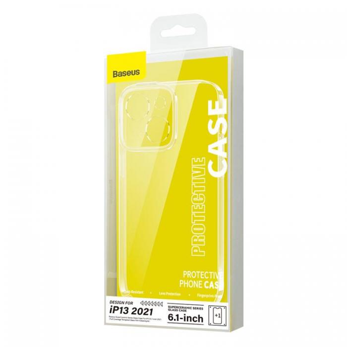BASEUS - Baseus iPhone 13 Skal SuperCeramic + Cleaning Kit - Transparent