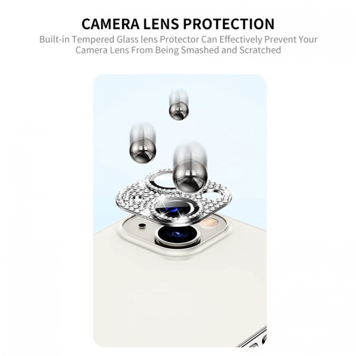 HAT PRINCE - Enkay iPhone 13/iPhone 13 mini Kameralinsskydd i Hrdat glas