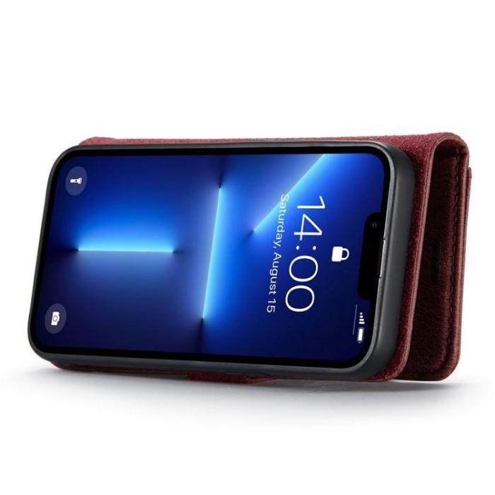 DG.MING - DG.MING iPhone 15 Pro Max Plnboksfodral kta Lder 2in1 - Rd