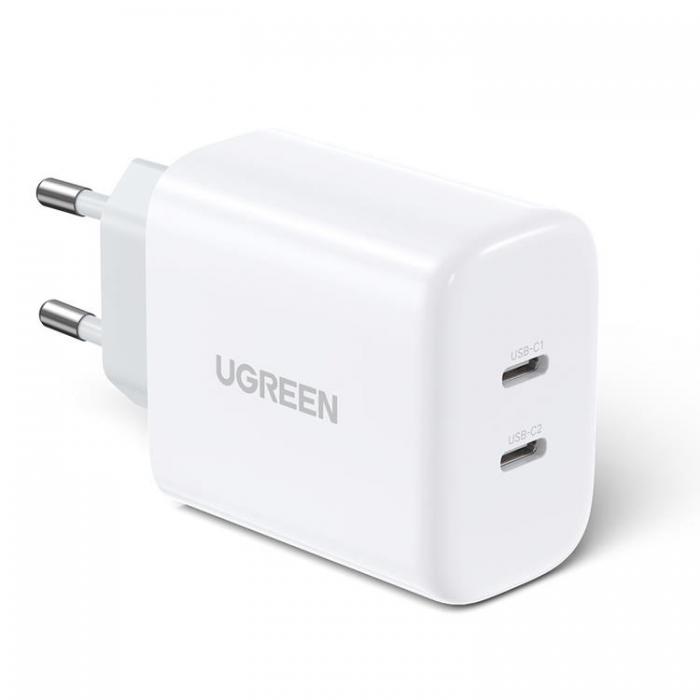 Ugreen - Ugreen Vggladdare 2x USB-C 40W Power Delivery - Vit