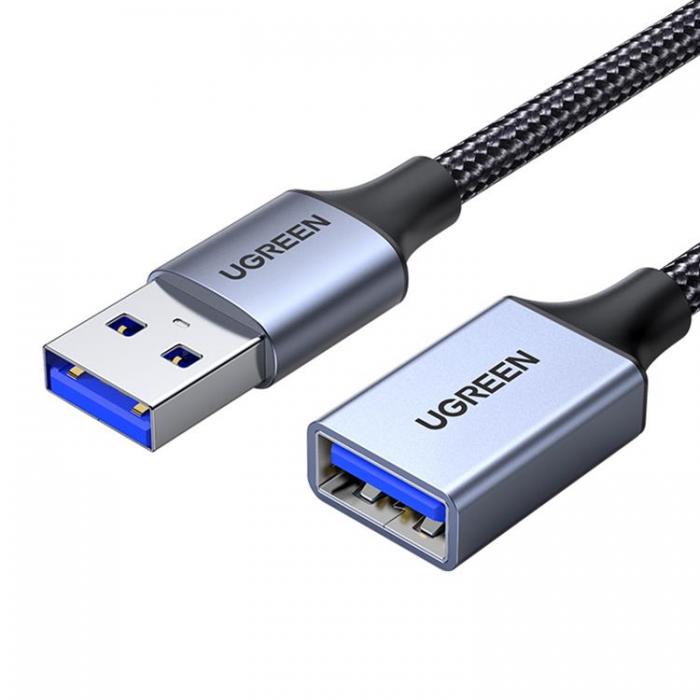 Ugreen - UGreen USB female Till USB male Extensionssladd 2m - Gr
