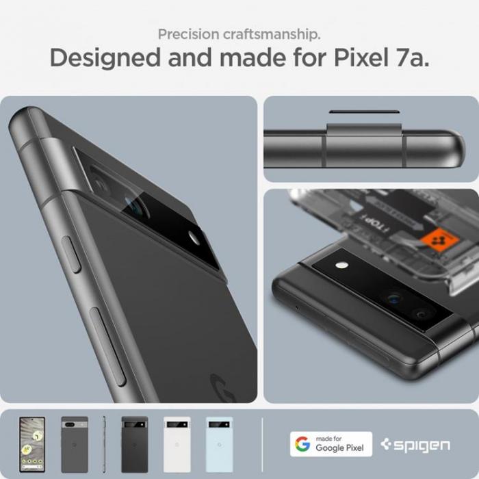 Spigen - Spigen Google Pixel 7A Kameralinsskydd i Hrdat glas - Svart