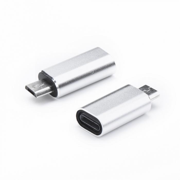 UTGATT1 - Adapter charger till iPhone Lightning 8-pin - Micro USB silver