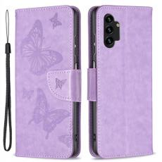 A-One Brand - Butterfly Imprinted Plånboksfodral Galaxy A13 4G - Lila