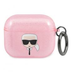 KARL LAGERFELD - Karl Lagerfeld AirPods 3 Skal Glitter - Rosa