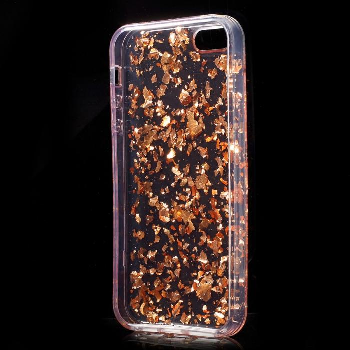 UTGATT5 - Shiny Sequins MobilSkal iPhone 5/5S/SE - Rosguld