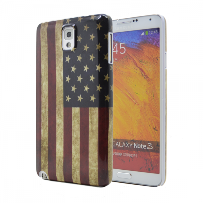 UTGATT4 - Baksidesskal till Samsung Galaxy Note 3 - Amerikanska Flaggan
