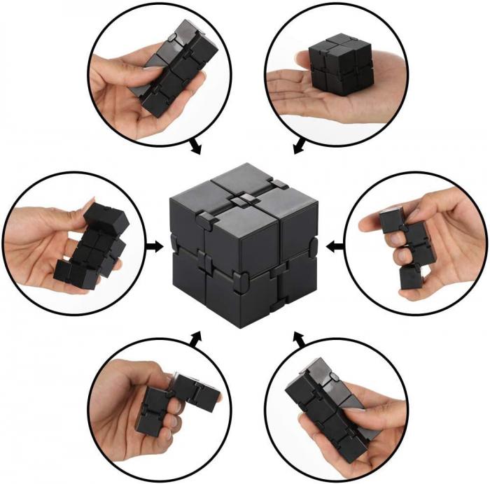 UTGATT5 - Sensory Fidget Infinity Cube Antistress - Svart