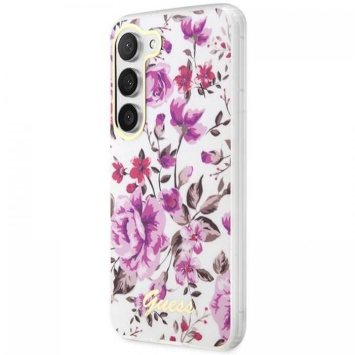 Guess - Guess Galaxy S23 Plus Mobilskal Flower Collection - Vit