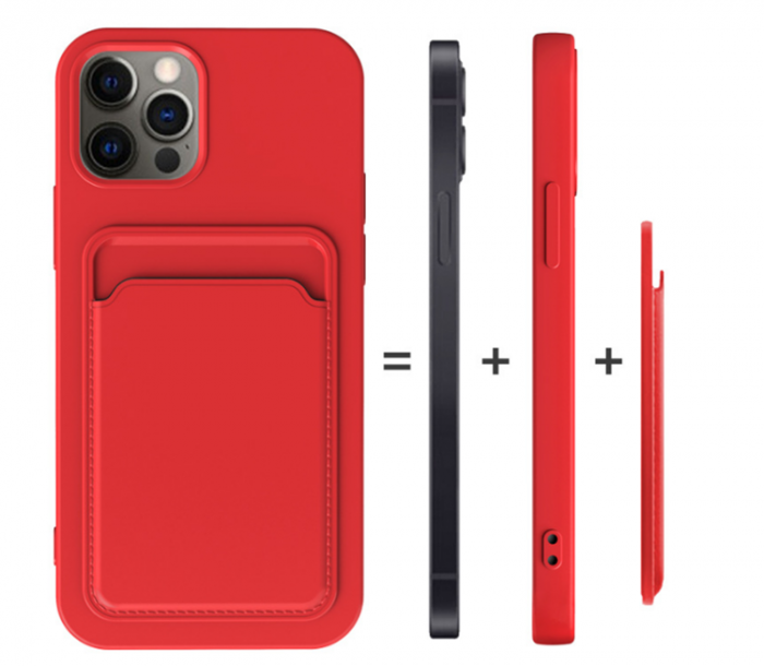 A-One Brand - iPhone 14 Plus Mobilskal Korthllare Silikon TPU - Svart