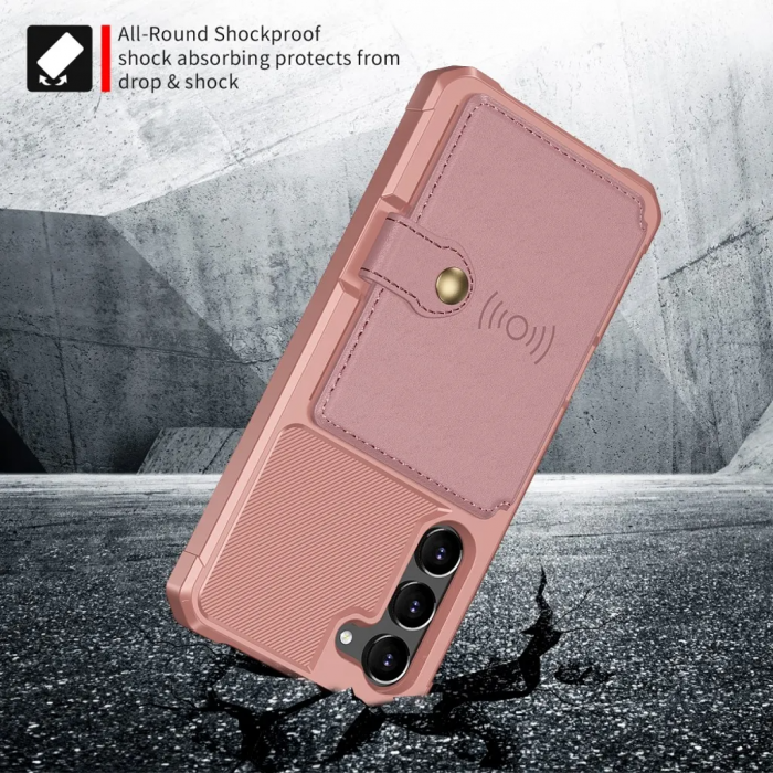 Taltech - Galaxy S23 Plus Mobilskal Korthllare Kickstand - Rosa
