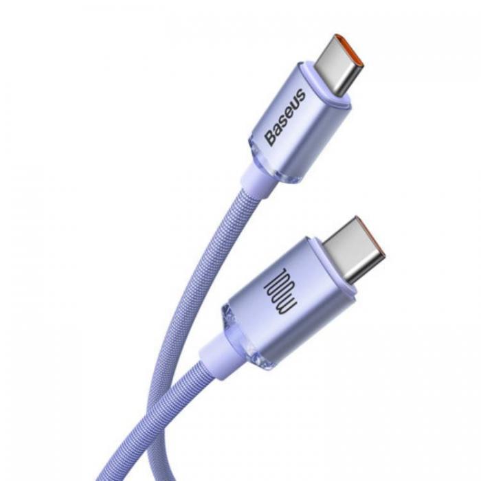 BASEUS - Baseus USB-C till USB-C 100W 1.2m - Lila