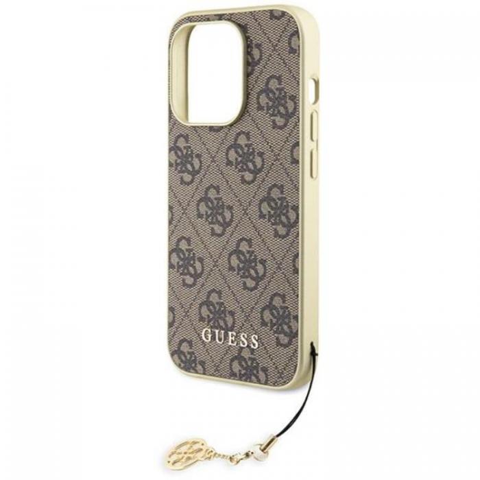 Guess - Guess iPhone 15 Pro Max Mobilskal 4G Charms Collection - Brun