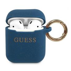 Guess - Guess Skal AirPods Silicone Glitter - Blå