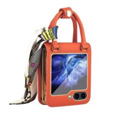A-One Brand - Galaxy Z Flip 5 Mobilskal Handväska - Orange