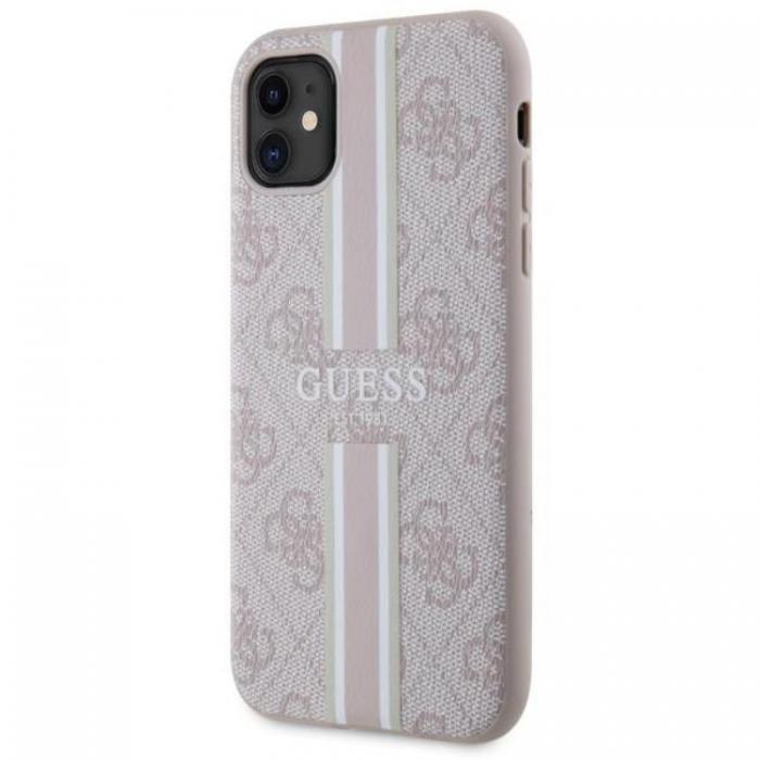 Guess - Guess iPhone 11/XR Mobilskal MagSafe 4G Printed Stripes - Rosa