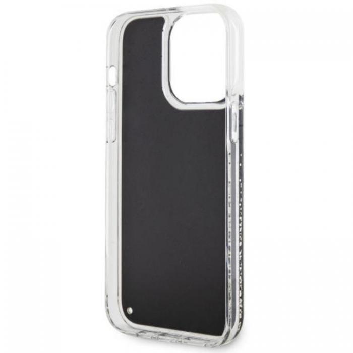 Guess - Guess iPhone 14 Pro Mobilskal Liquid Glitter Marble - Svart