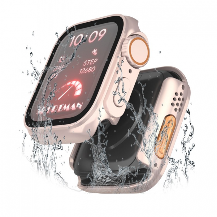 A-One Brand - Apple Watch 7/8 (45mm) Frvandla Utseendet till Apple Watch Ultra - Rosa Guld