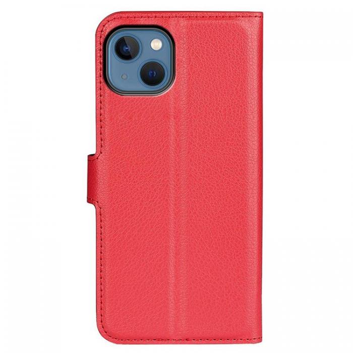 A-One Brand - Litchi Flip iPhone 14 Plus Plnboksfodral - Rd