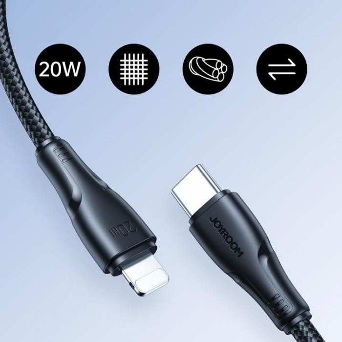 Joyroom - Joyroom Surpass USB-C Till Lightning 20W Kabel 3 m - Svart