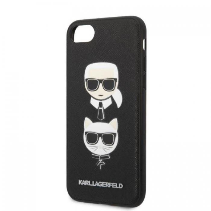 KARL LAGERFELD - Karl Lagerfeld iPhone 7/8/SE Skal Saffiano Ikonik Karl & Choupette Head