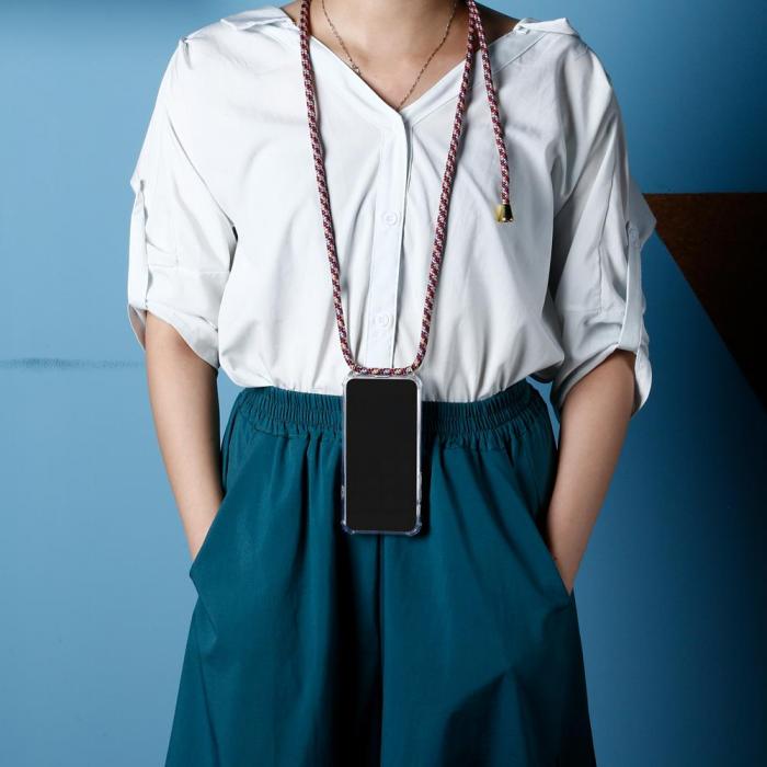 UTGATT1 - Boom Huawei P30 Lite mobilhalsband skal - Red Camo Cord