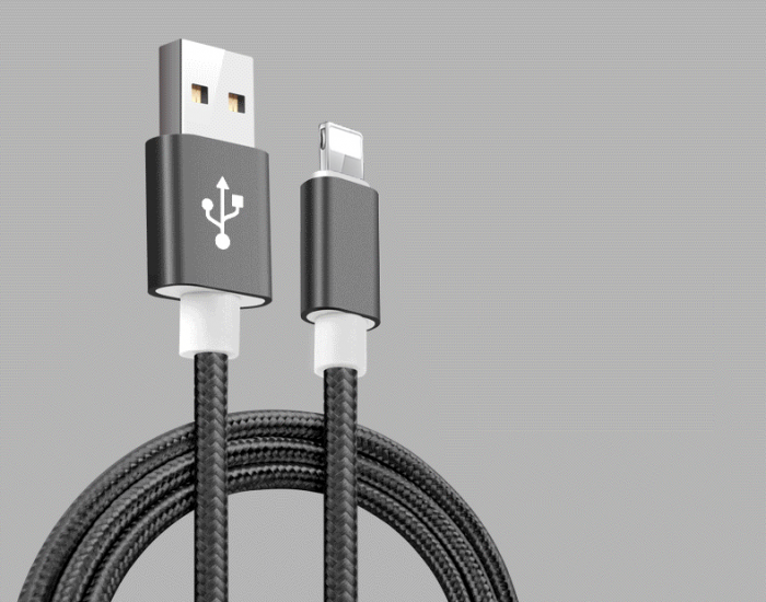 UTGATT1 - USB till Lightning Kabel i Nylon - 3m - Svart