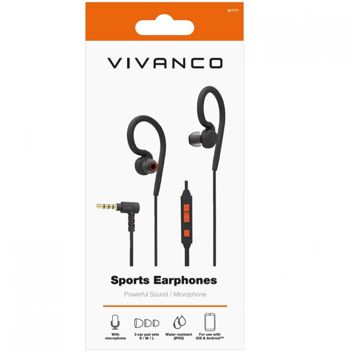 Vivanco - Vivanco Ear-band Hrlurar Sport Ipx5 - Svart
