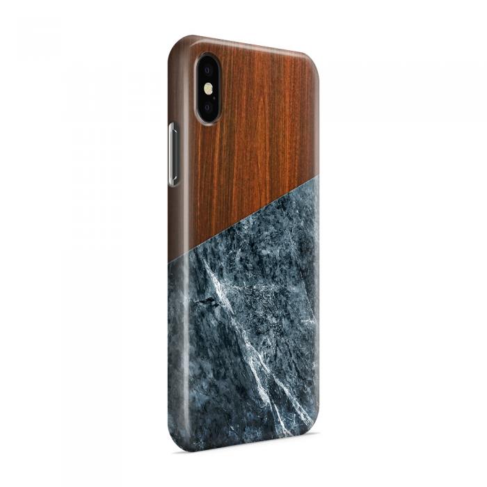 UTGATT5 - Skal till Apple iPhone X - Wooden Marble Dark B