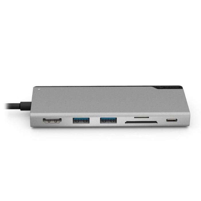 UTGATT5 - ALOGIC Ultra USB-C Dock UNI - HDMI, USB, minneskortlsare samt 100W PD - Gr
