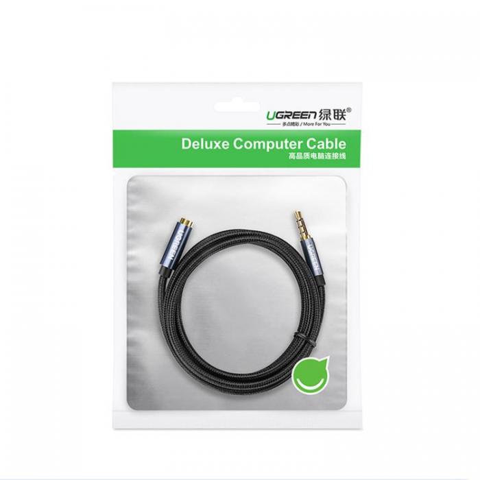 Ugreen - Ugreen Adapter Kabel Extension AUX Minijack 3.5 mm 2m - Bl