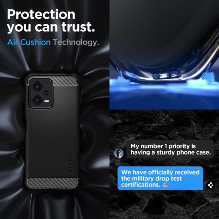 Tech-Protect - Spigen Xiaomi Redmi Note 12 Mobilskal Rugged Armor - Svart