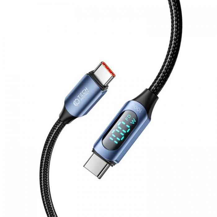 Tech-Protect - Tech-Protect USB-C till USB-C Kabel Ultraboost LED 1m - Bl
