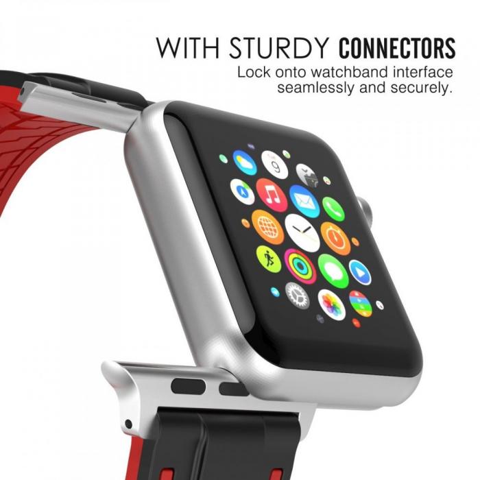 UTGATT5 - Tech-Protect Fendy Apple Watch 1/2/3/4/5 (42 / 44Mm) Svart / Rd