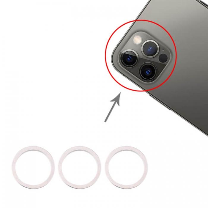 UTGATT4 - iPhone 12 Pro Kameraring (3-pack) - Silver