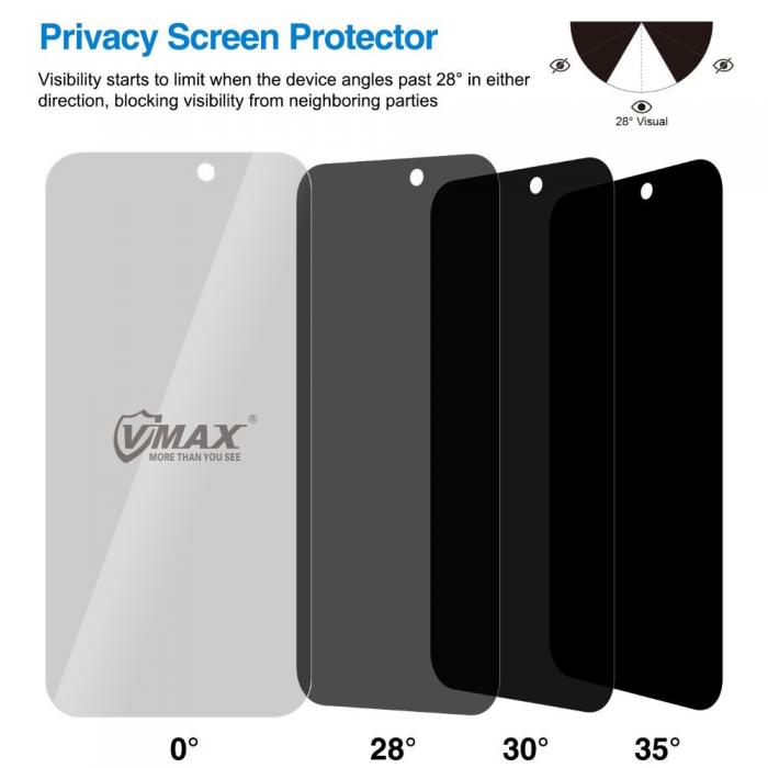 VMAX - Skrmskydd Privacy 2,5D fr iPhone 15 Pro Max