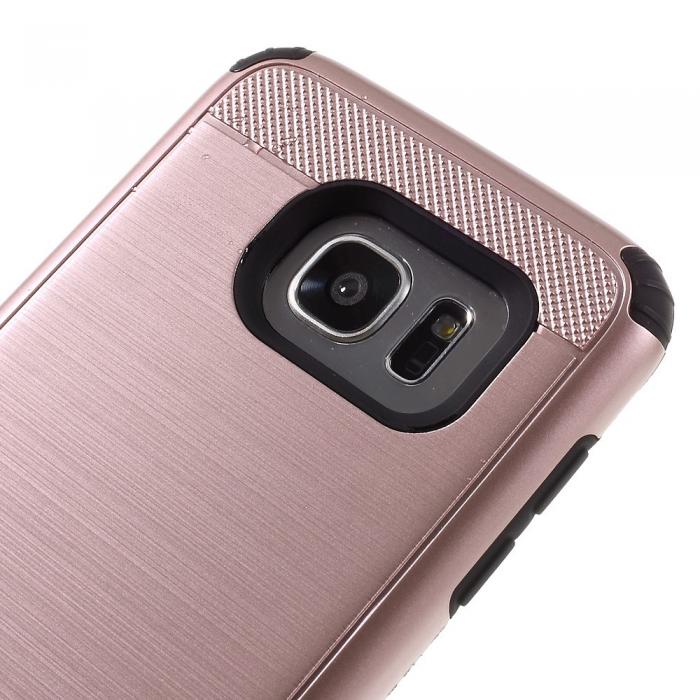 UTGATT5 - Brushed Hybrid Skal till Samsung Galaxy S7 Edge - Rose Gold