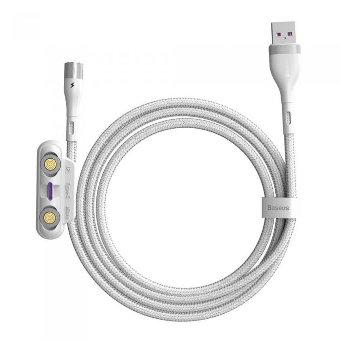 UTGATT5 - Baseus Zinc 3in1 USB lightning/ USB Type C/ micro USB Kabel Vit