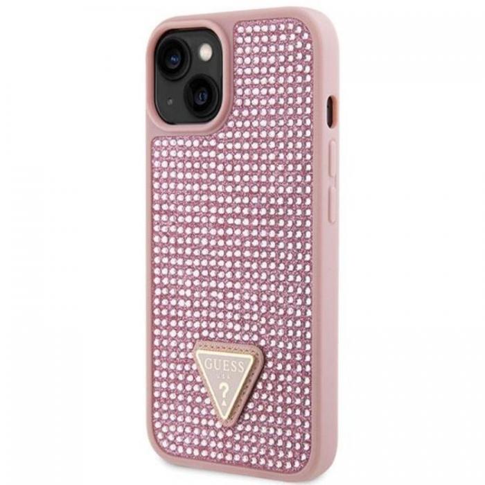 Guess - Guess iPhone 14 Plus Mobilskal Rhinestone Triangle - Rosa