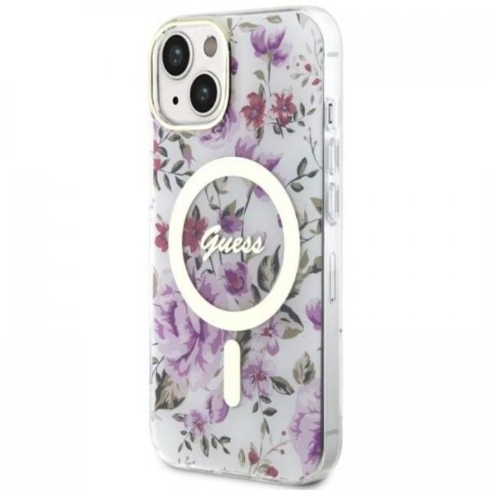 Guess - Guess iPhone 14 Plus Mobilskal MagSafe Flower - Transparent