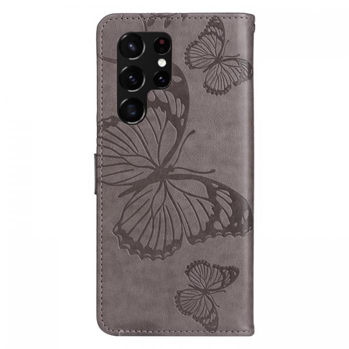 A-One Brand - Butterfly Imprinted Fodral Galaxy S22 Ultra - Gr