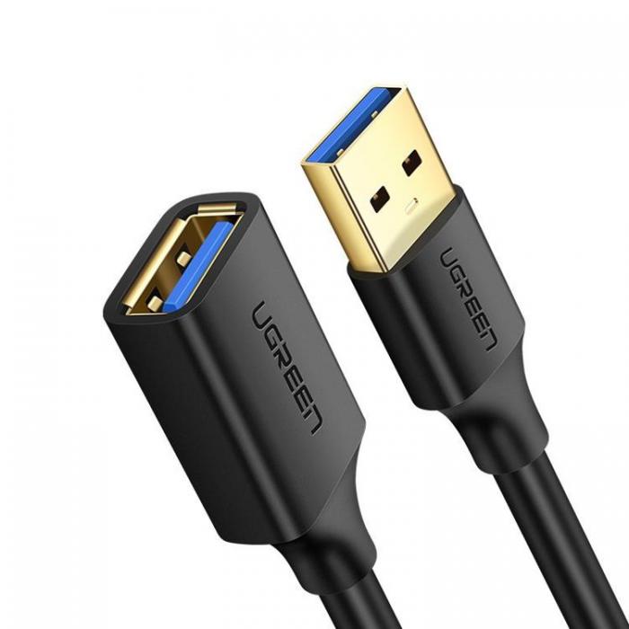 Ugreen - Ugreen USB 3.0 Female USB 3.0 Male Frlngning Kabel 3 m - Svart