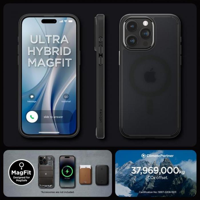 Spigen - Spigen iPhone 15 Pro Mobilskal Magsafe Ultra Hybrid - Svart