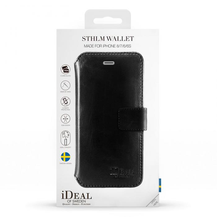UTGATT4 - iDeal of Sweden Sthlm Wallet iPhone 6/7/8/SE 2020 Svart