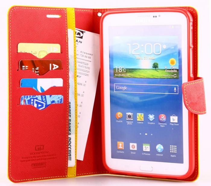 UTGATT5 - Mercury Fancy Diary Plnboksfodral till Samsung Galaxy Tab 3 8,0 (Gul)