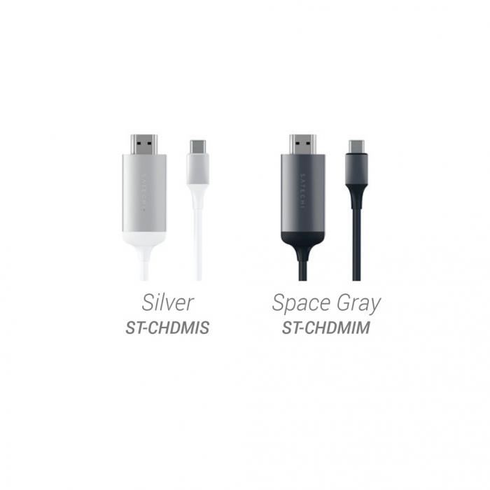UTGATT1 - Satechi USB-C (60 Hz) till HDMI (4K) Kabel - Silver