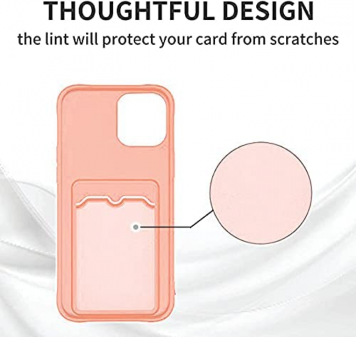 A-One Brand - iPhone 7/8/SE (2020/2022) Skal Korthllare Liquid Silicone - Ljusrosa