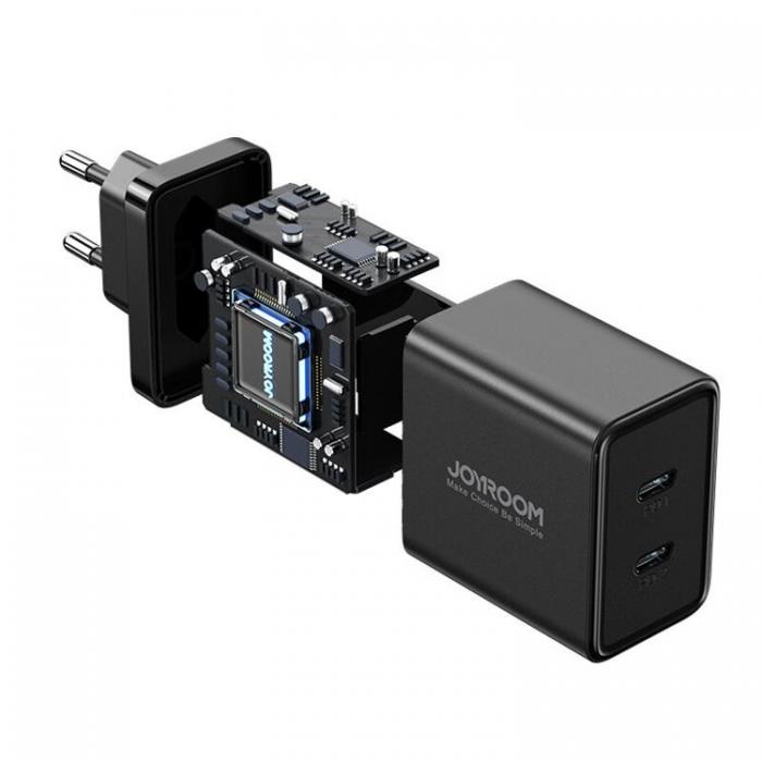Joyroom - Joyroom Snabbladdare 2x USB-C USB-A 32W - Svart